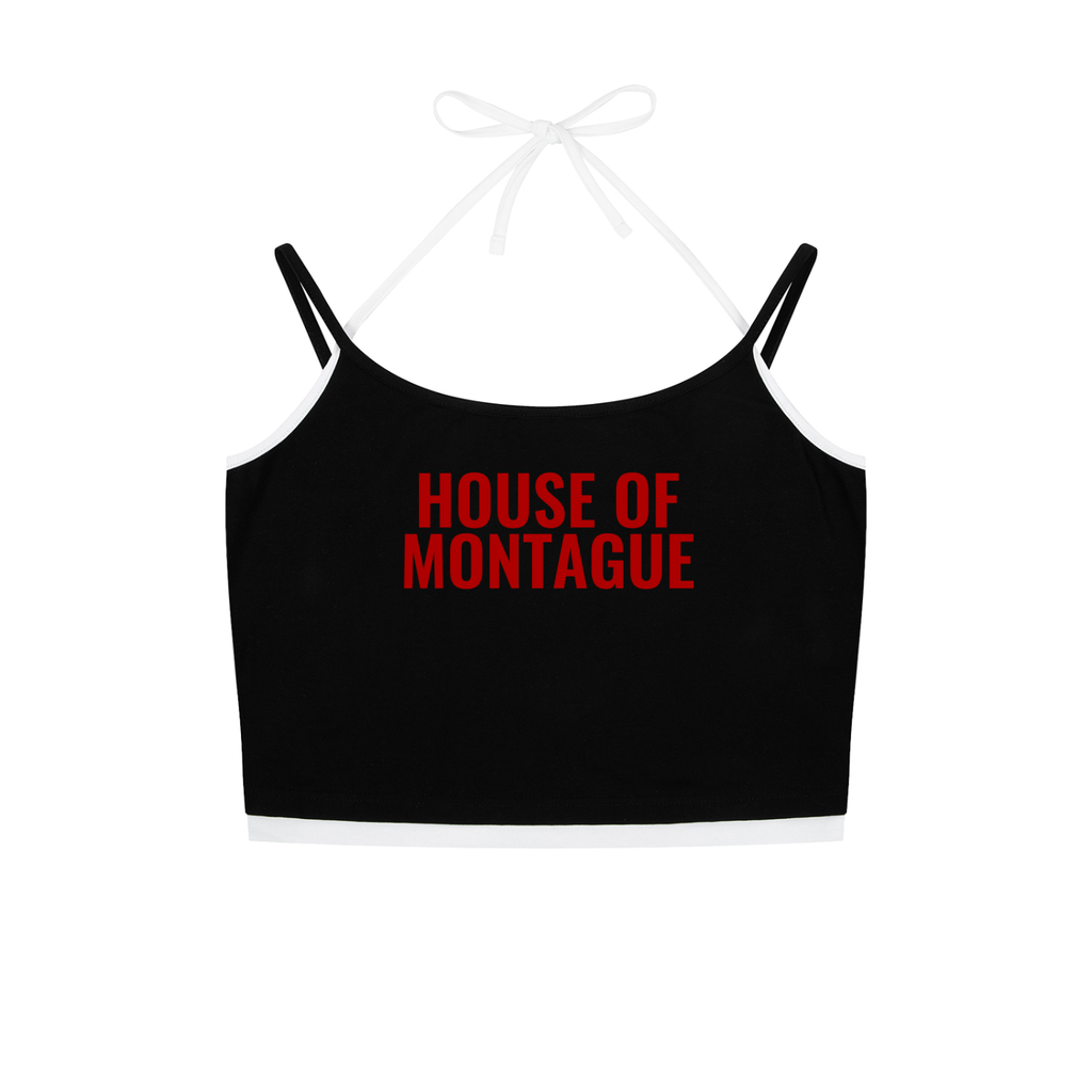 Contrast Binding Halter Tank Top