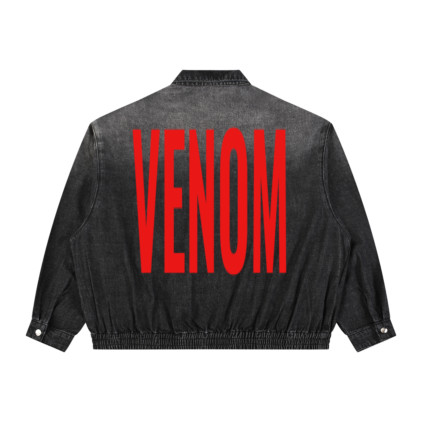 Unisex Vintage Wash Full-Zip Denim Jacket