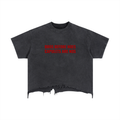 Vintage Wash Boxy Distressed Hem T-Shirt
