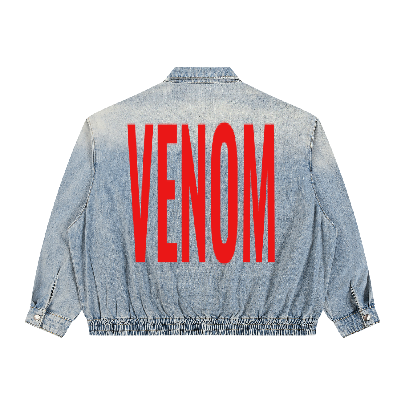 Unisex Vintage Wash Full-Zip Denim Jacket