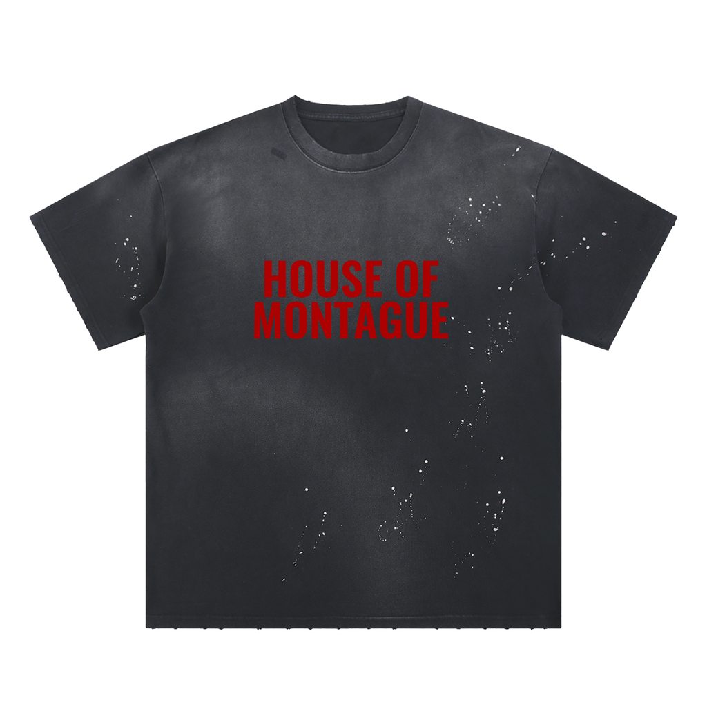 Hand-Frayed Sunfade Paint Splatter T-Shirt