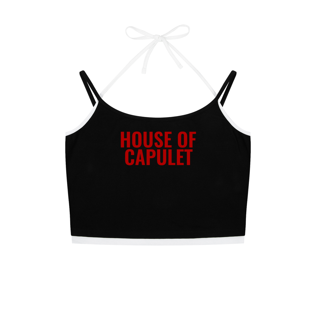 Contrast Binding Halter Tank Top