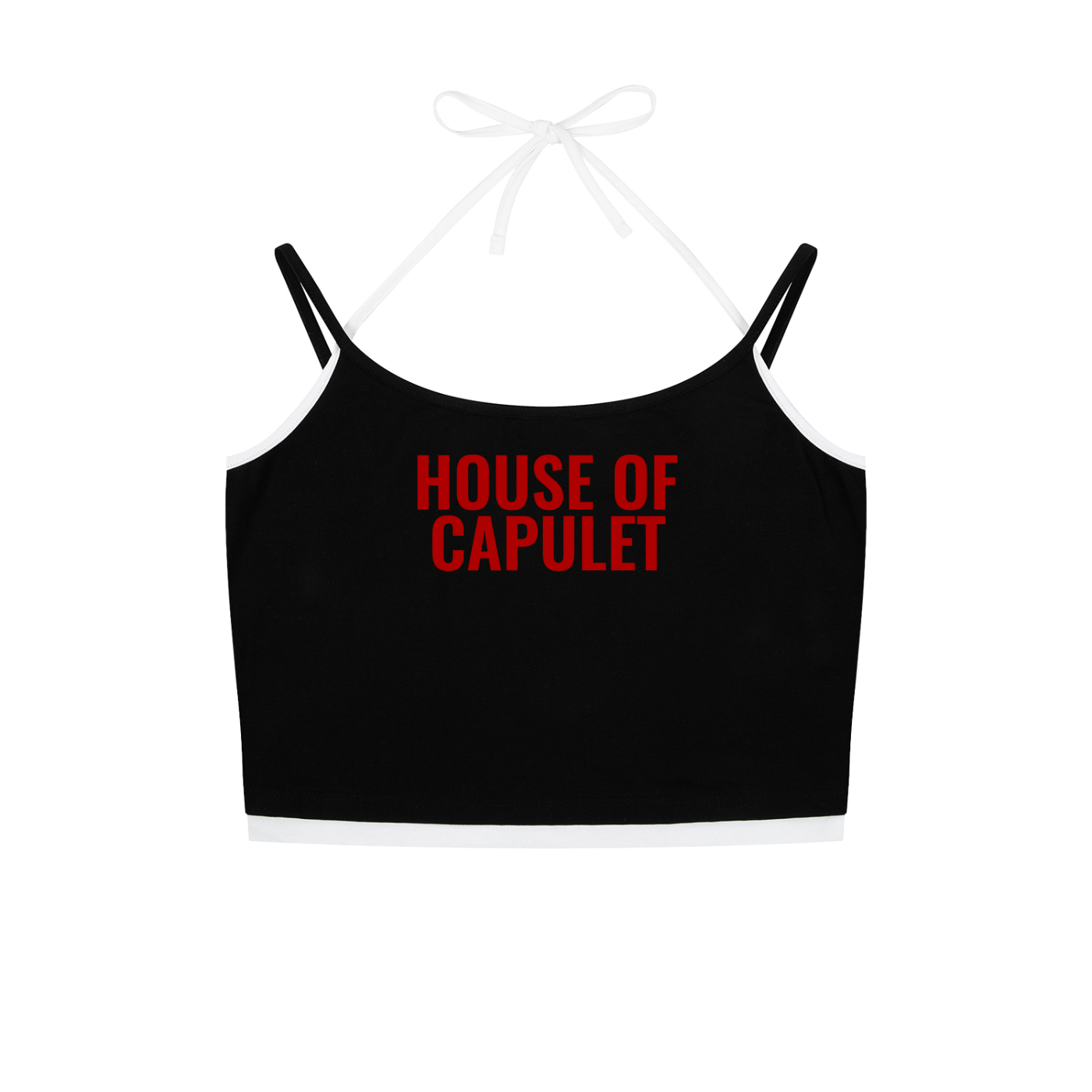 Contrast Binding Halter Tank Top